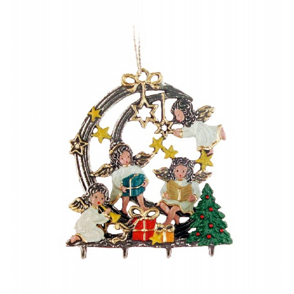Angels with Gifts 3D Pewter Ornament by Kuehn Pewter