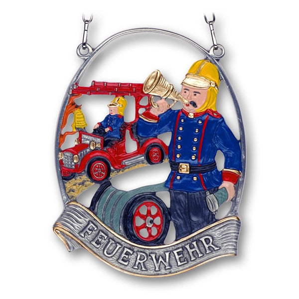 Fire Brigade Hanging Pewter Picture by Kuehn Pewter