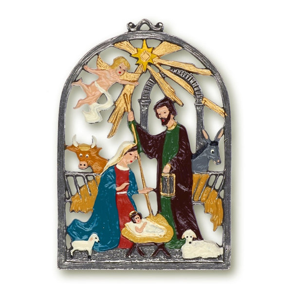 Holy Night Hanging Pewter Ornament by Kuehn Pewter
