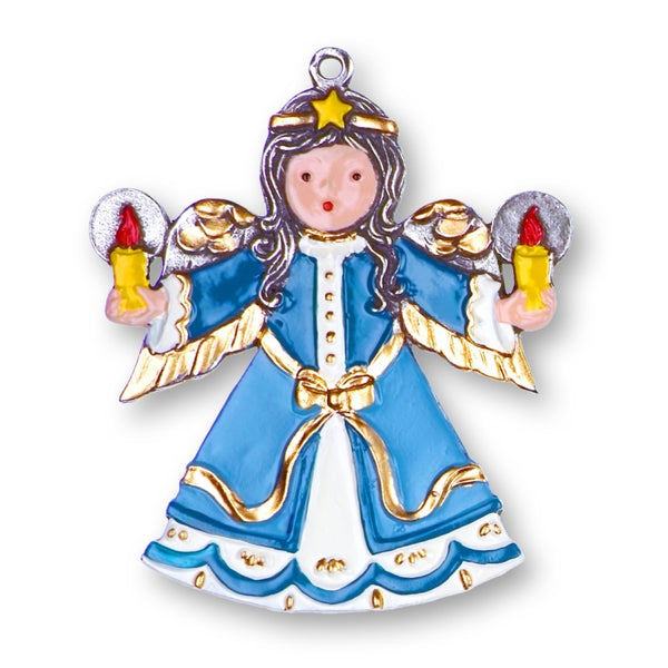 Angel with Candles Ornament by Kuehn Pewter