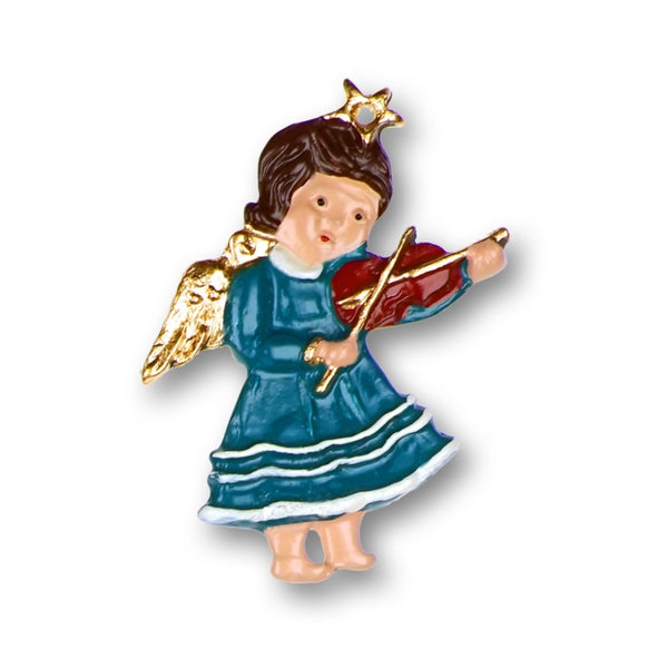 Angel with Violin Pewter Ornament by Kuehn Pewter