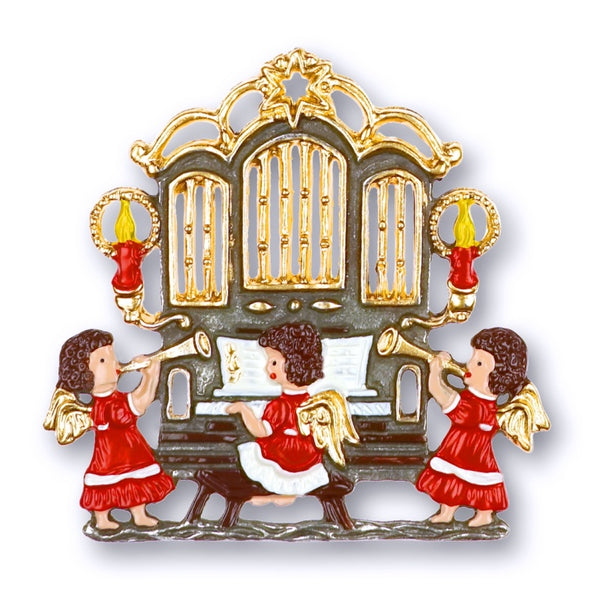 Angels with Organ Pewter Ornament by Kuehn Pewter