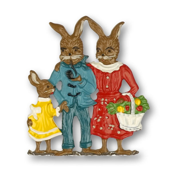 Easter Bunny Family Pewter Ornament by Kuehn Pewter