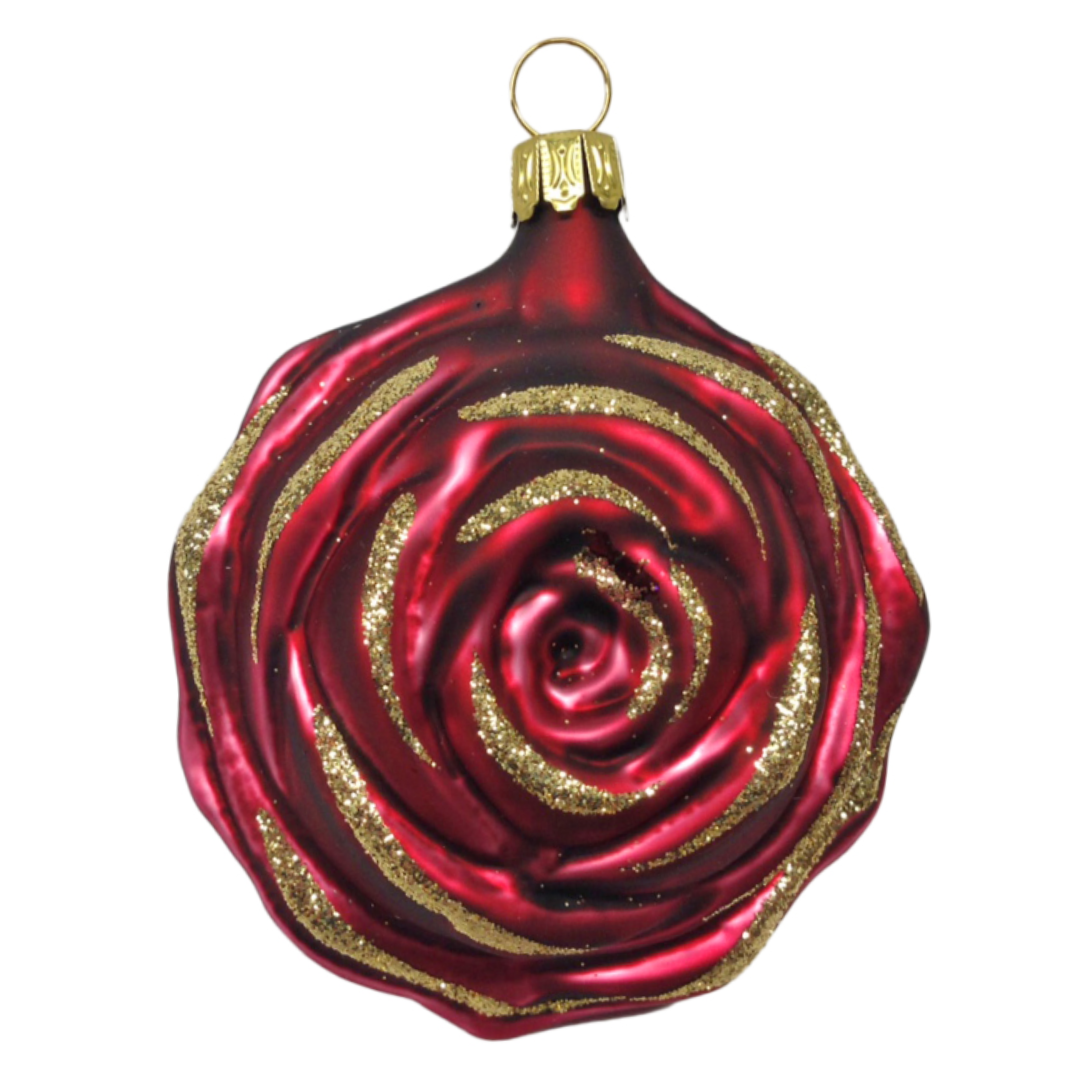 Rose Ornament, red by Old German Christmas