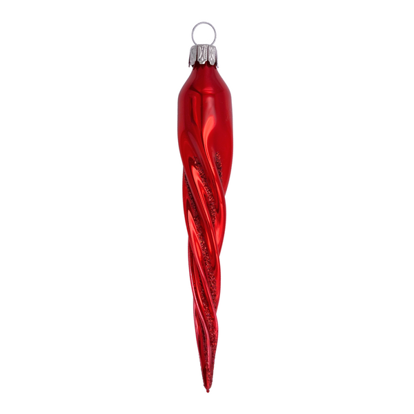 Dark Red Shiny Icicle Ornament by Old German Christmas