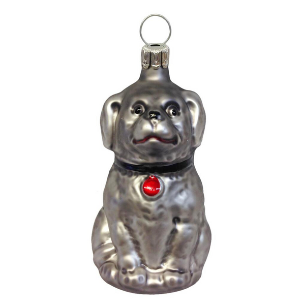 Dog Ornament, grey by Old German Christmas