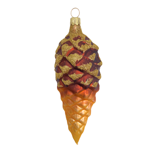 Pinecone, 6", gold and brown by Old German Christmas