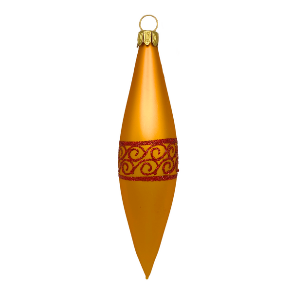 Gold Matte Olive with Snake Ribbon Design by Old German Christmas