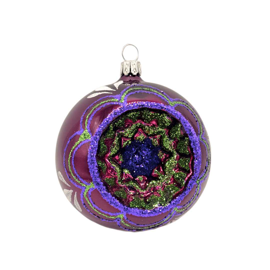 Reflector Ornament, aubergine by Old German Christmas