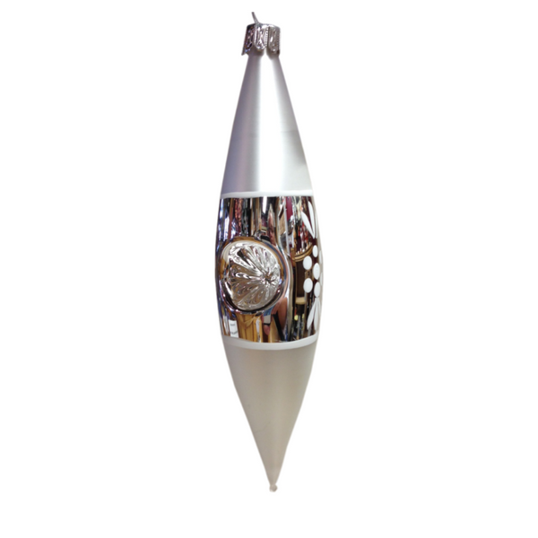 Silver Drop Reflector Ornament by Glas Bartholmes