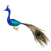 Large Blue Peacock with Flair Crown Ornament by Glas Bartholmes