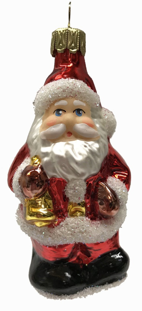 Santa with Sack Ornament by Glas Bartholmes