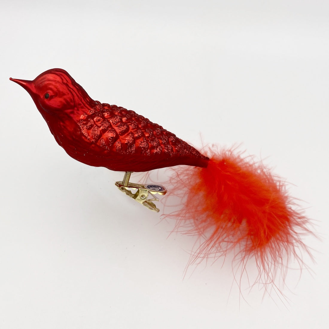 Waffle Pattern Bird, red by Glas Bartholmes
