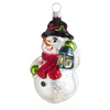 Snowman with Hat and Lantern Ornament by Glas Bartholmes