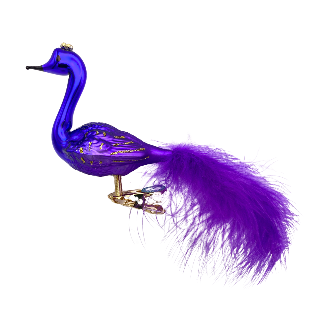 Shiny to Matte Lilac Swan Ornament by Glas Bartholmes