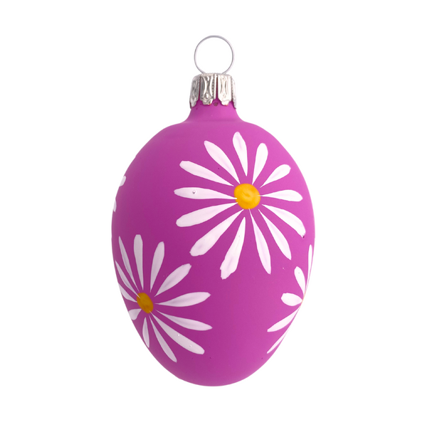 Egg with Daisies, pink by Glas Bartholmes