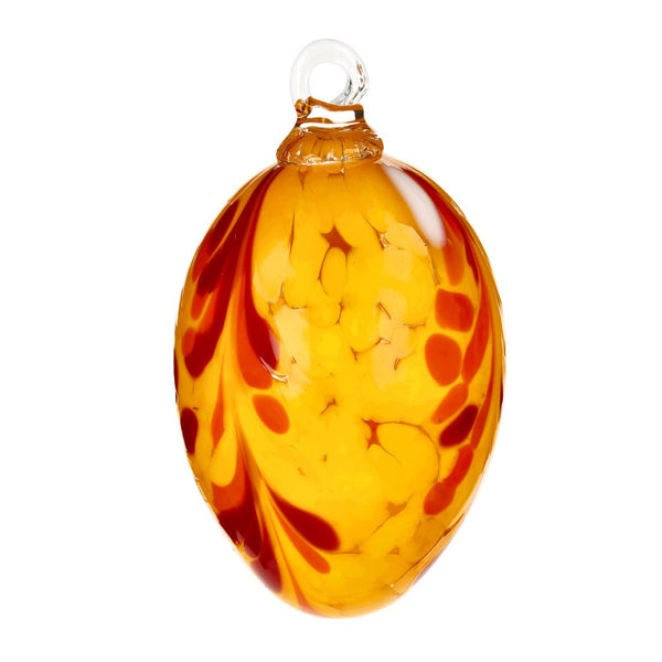 Mouthblown Glass Egg, Yellow Ornament by Richard Mahr GmbH