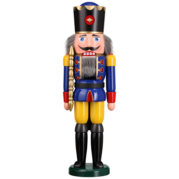 King Nutcracker, blue, 19.7" by Seiffener Volkskunst