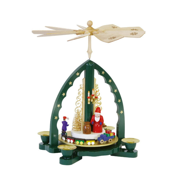 Santa with Train Pyramid, green by Richard Glasser GmbH