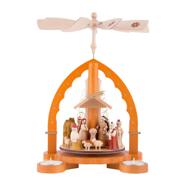 Stained Nativity Tea Light Pyramid by Richard Glasser GmbH