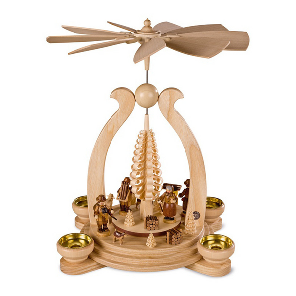 Large Forest People Scene Under Bow Arch, One Tier Pyramid by Mueller GmbH