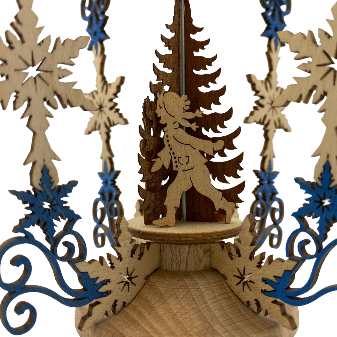 Winter Crystal Frame with Snowman and Children, Table Pyramid by Harald Kreissl