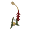 Tree Stand with Shooting Star for Hanging Pyramids, natural and red by Harald Kreissl