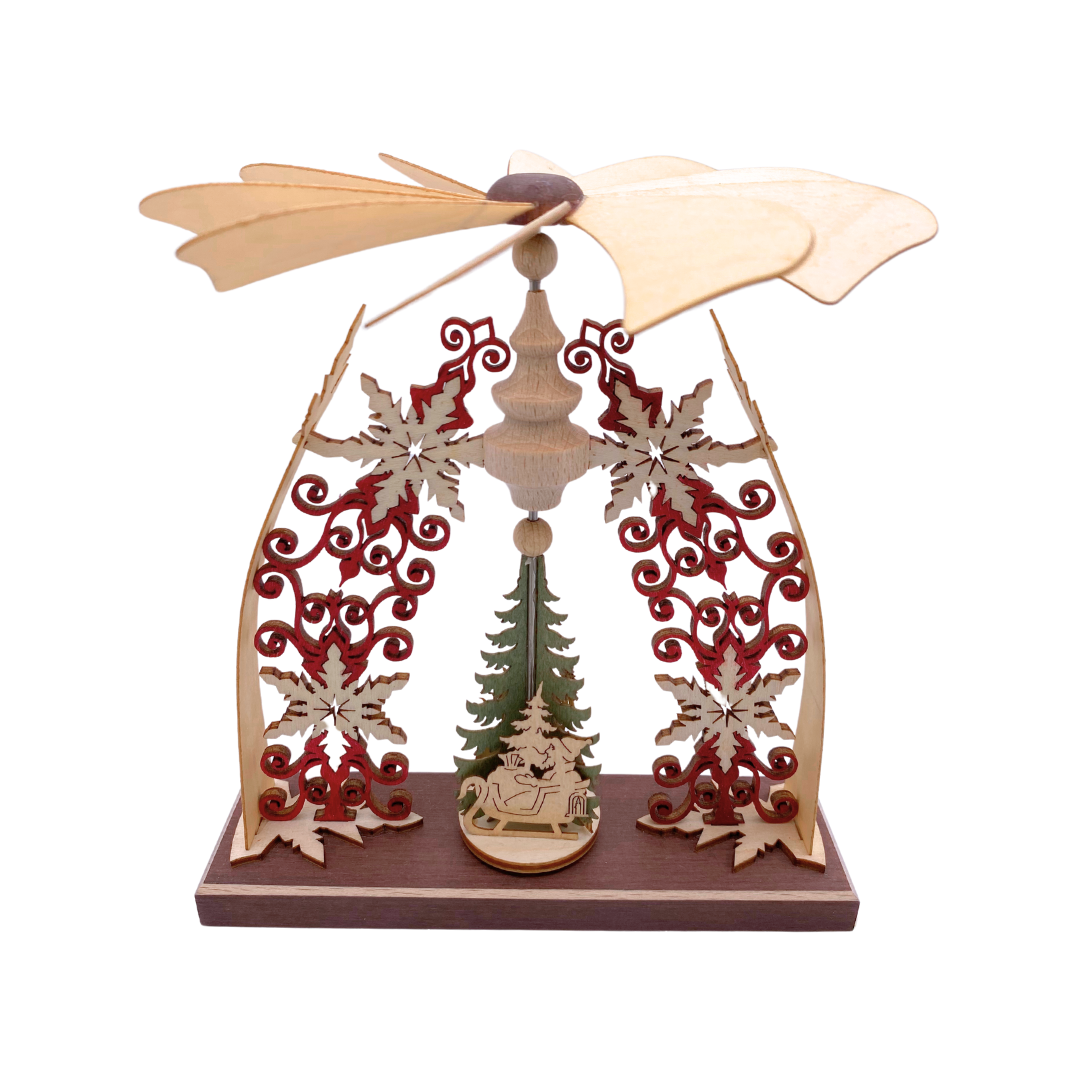 Pyramid Crystal Arch Santa Claus with Deer by Harald Kreissl