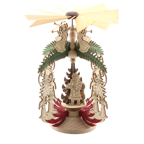 Branch and Tree Frame with Angels and Santa, Table Pyramid by Harald Kreissl