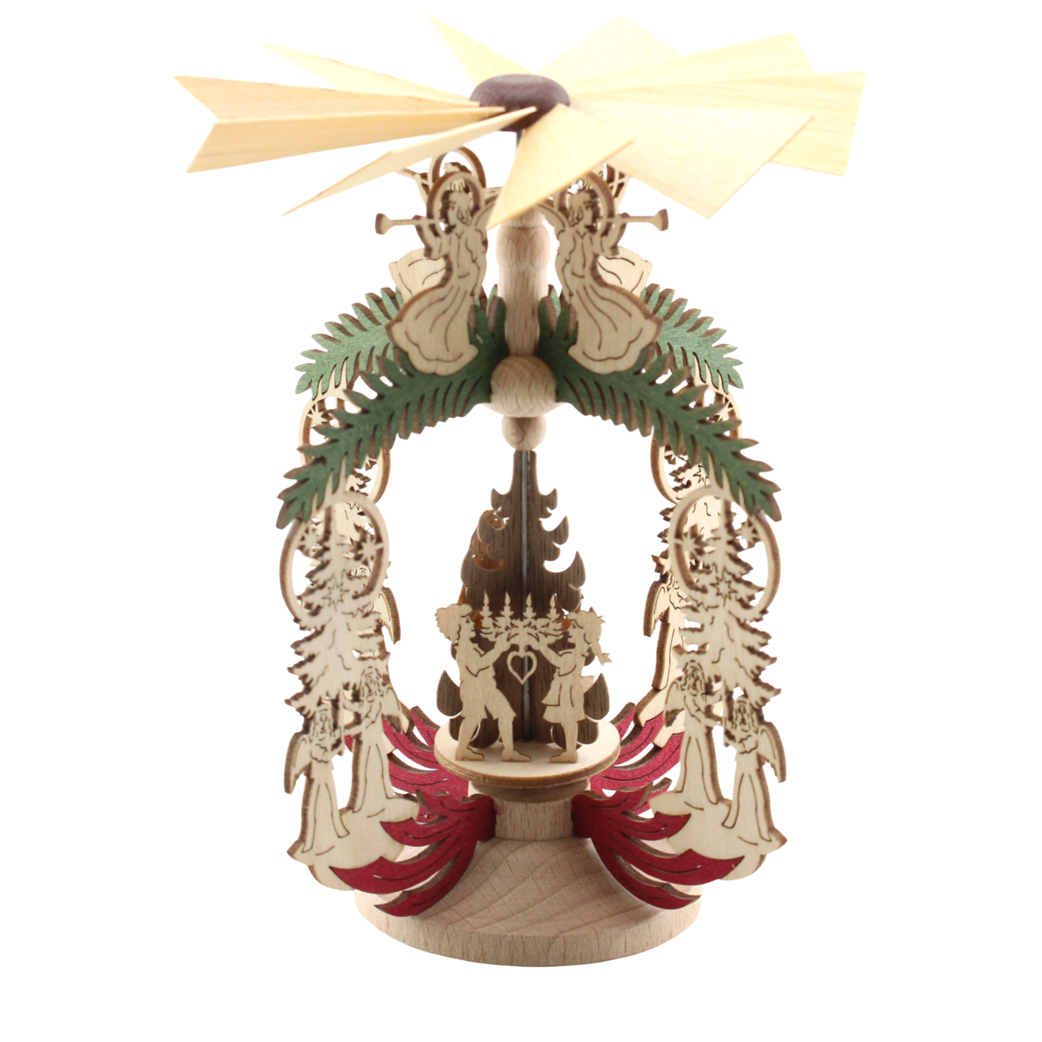 Branch and Tree Frame with Angels and Santa, Table Pyramid by Harald Kreissl