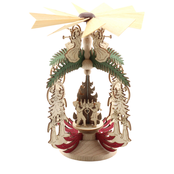 Branch and Tree Frame with Angels and Santa, Table Pyramid by Harald Kreissl