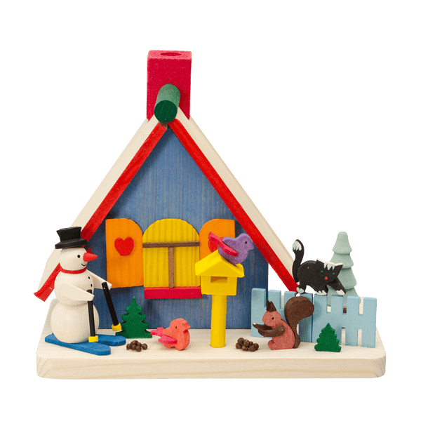 Smoking House Snowman by Graupner Holzminiaturen