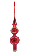 Tree Topper with 2 Reflectors, red with leaves and swirls by Old German Christmas