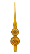 Tree Topper with 2 Reflectors, gold with leaves and swirls by Old German Christmas