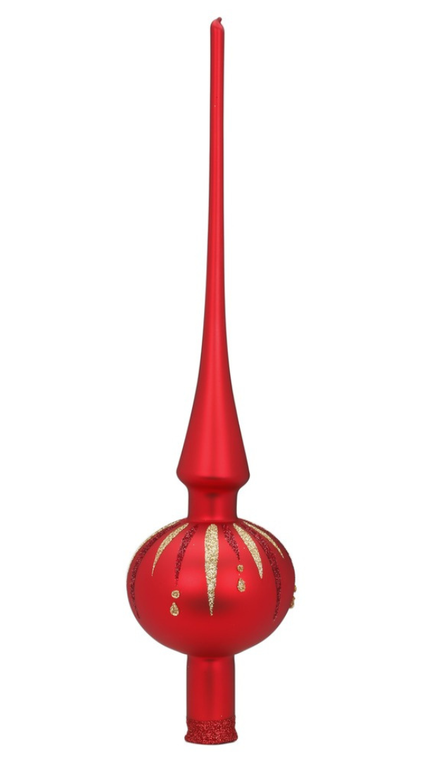 Rainy Stars Tree Topper, red matte , 11.9