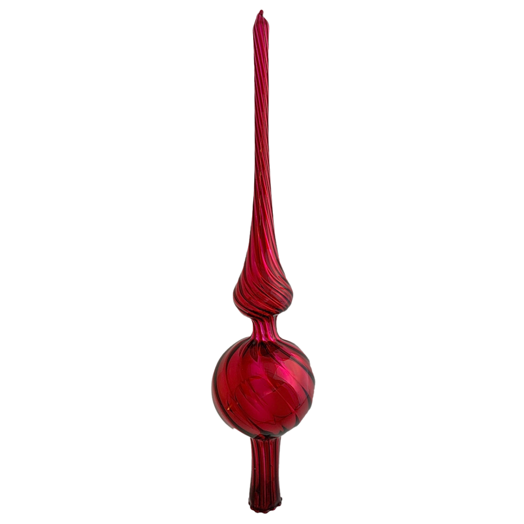 Burgundy Shiny Mercury Glass tree topper