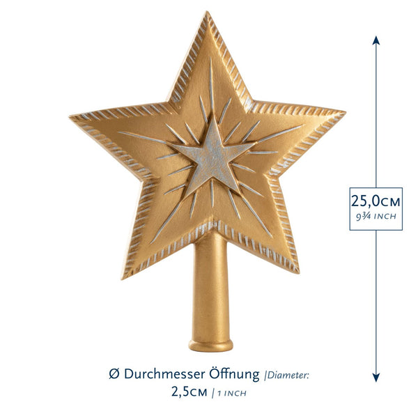 Binary Star Tree Topper, gold by Marolin Manufaktur