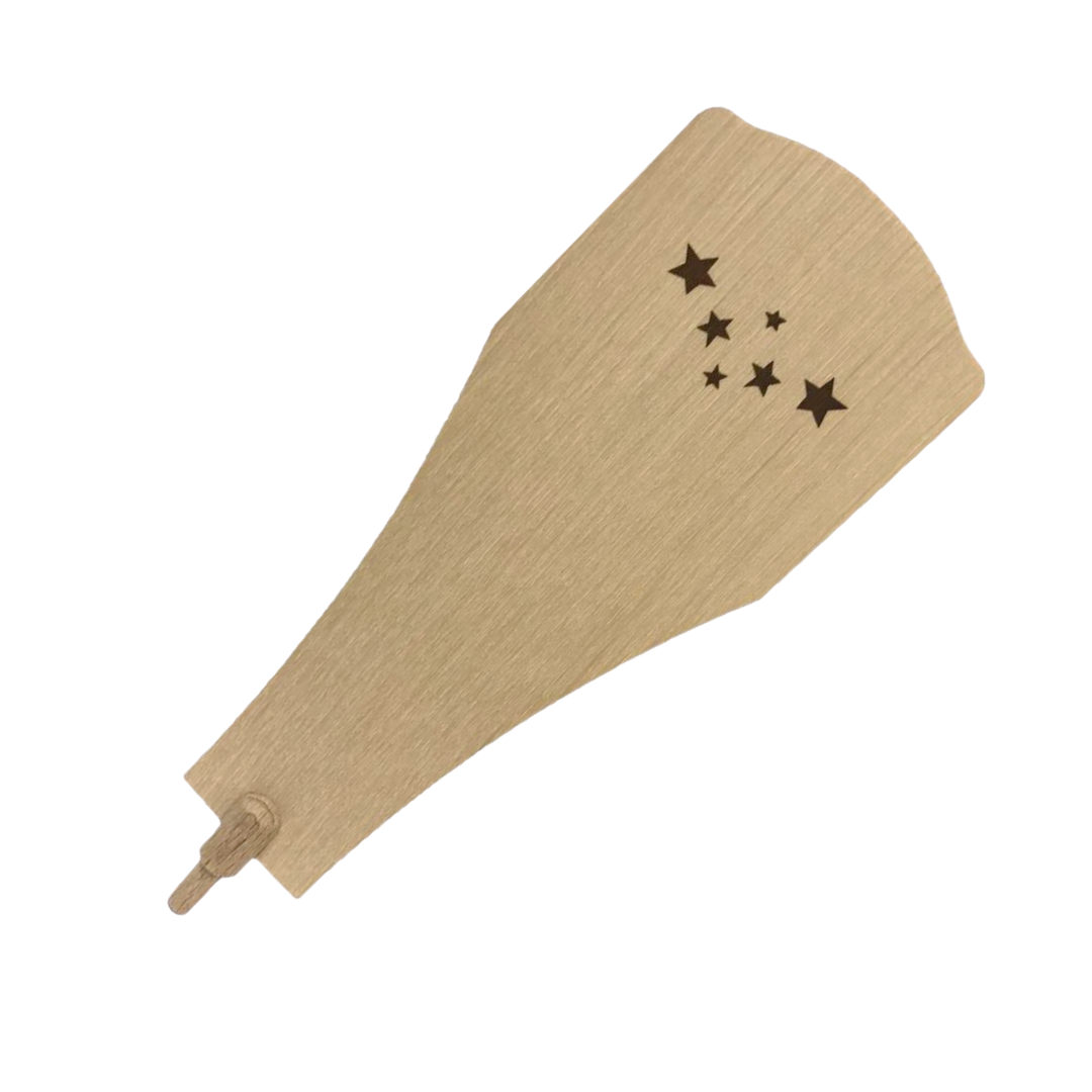 Pyramid Blade, 16.2 cm, natural with gold stars