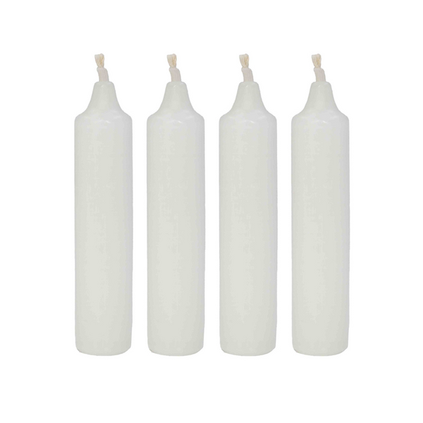 Advent Candle, White, 25mm, 4 pack by EWA Kerzen