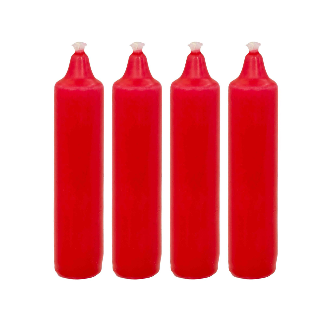 Advent Candle, Red, 25mm, 4 pack by EWA Kerzen
