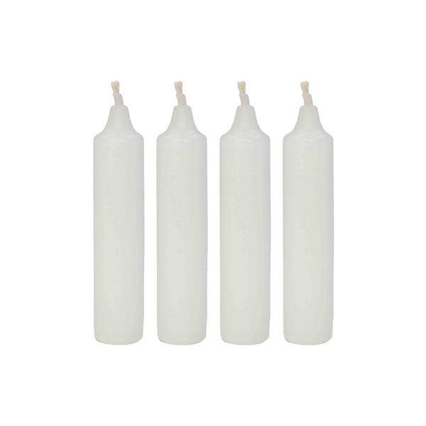 Advent Candle, White, 23mm, 4 pack by EWA Kerzen