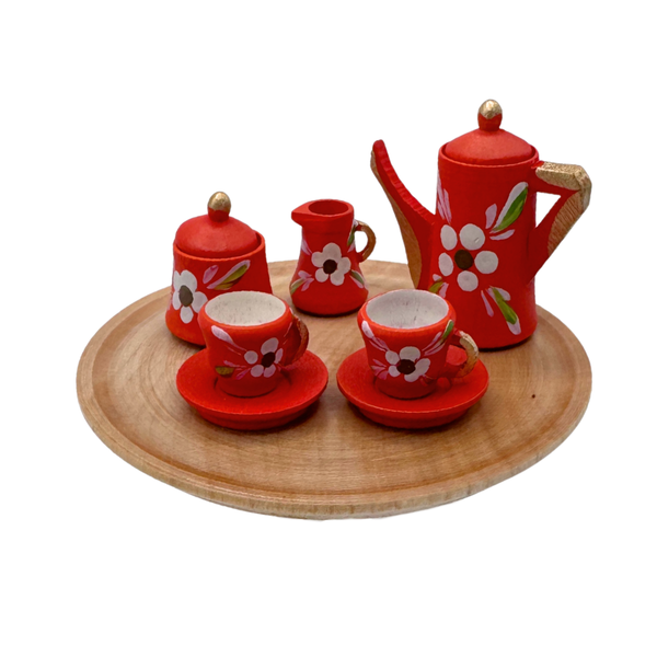 Coffee Set, red, miniature figures