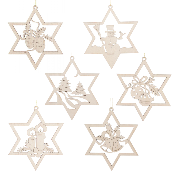 Simple Stars Wood Ornaments by Kuhnert GmbH