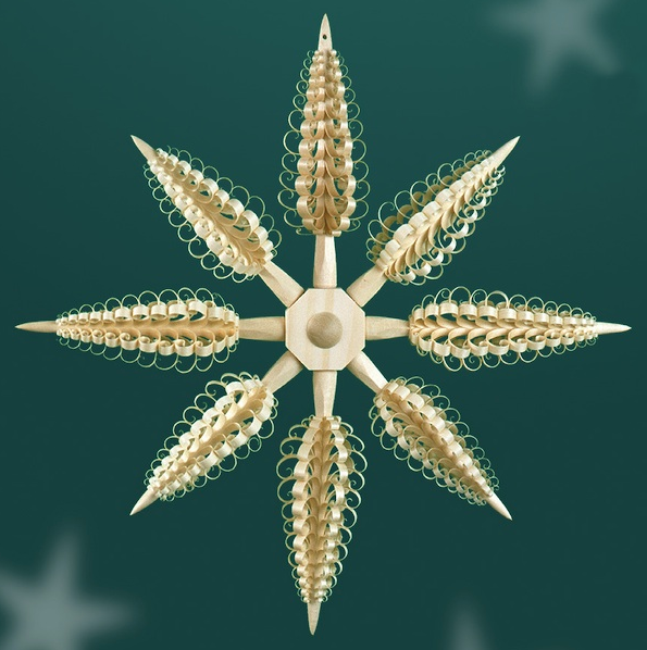 3D Shaved Tree Star Wall or Window Decoration by Martina Rudolph from Germany