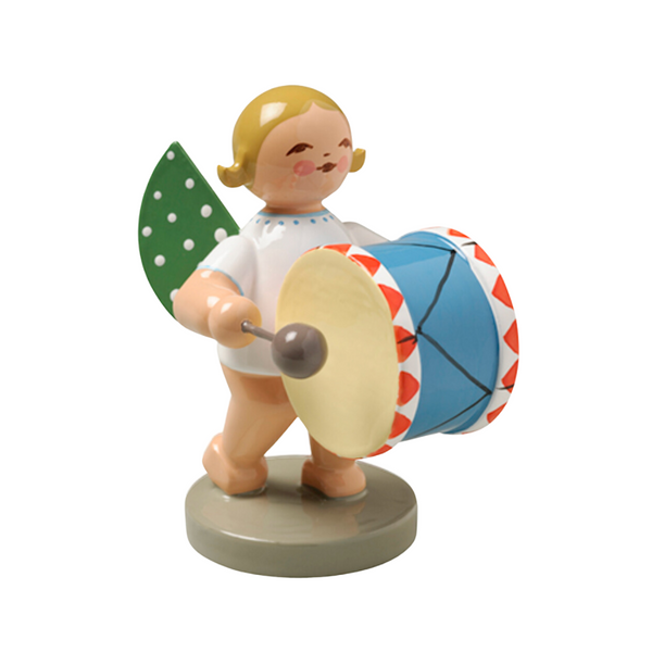 Angel with Small Bass Drum, Blonde, standing by Wendt und Kuhn