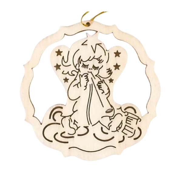 Scroll Circle Ornament with Angel by Kunstgewerbe Lenk und Sohn in star