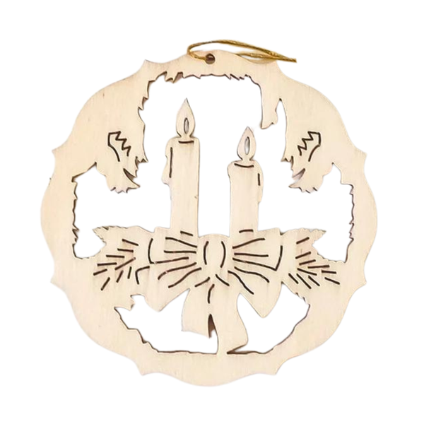 Candles with bow scroll circle Ornament by Lenk and Sohn