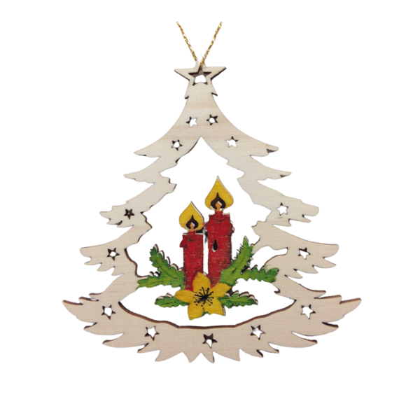 Tree with Candles Wood Ornament by  Wandera GmbH