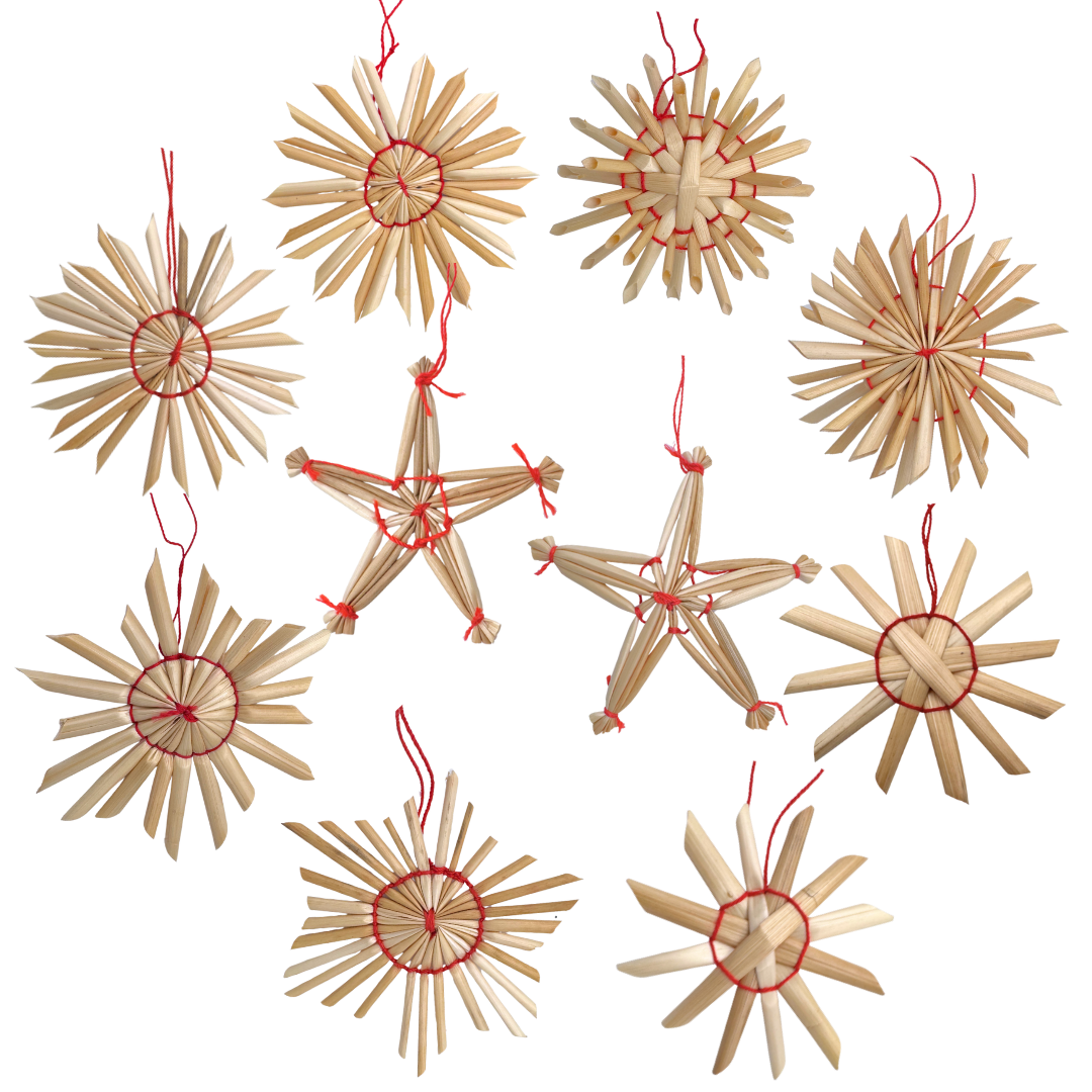 Set of 10 Straw Ornaments by Wandera GmbH