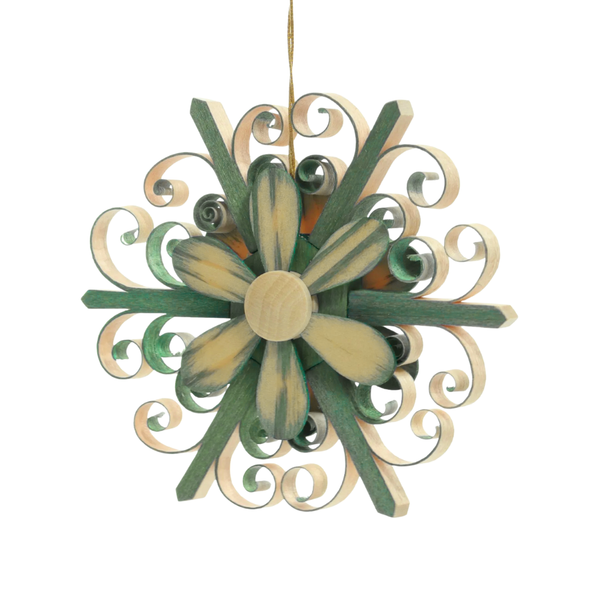 Hanging Star with Blossom, green by Martina Rudolph